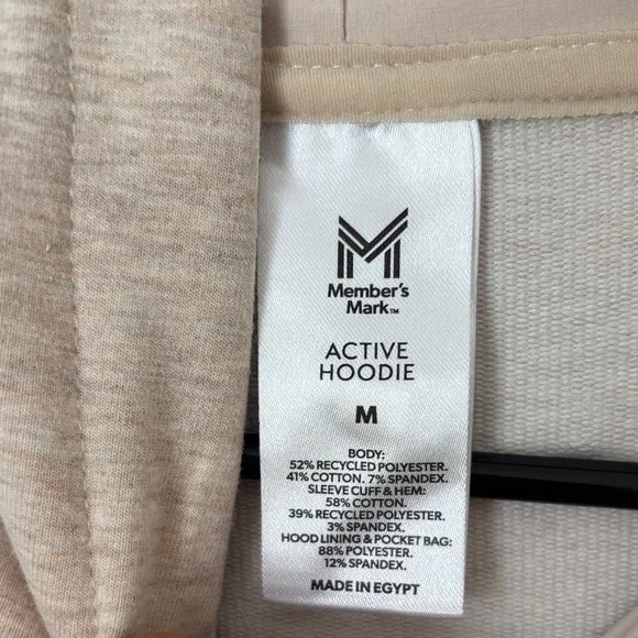 Men's Casual Beige Hoodie Sweater - Picture 7 of 12